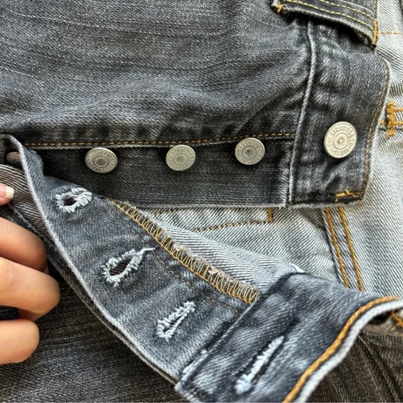 B Sides Lasso Levi's Dark Gray Denim Jeans VINTAGE BLACK Barrel - Picture 3 of 6